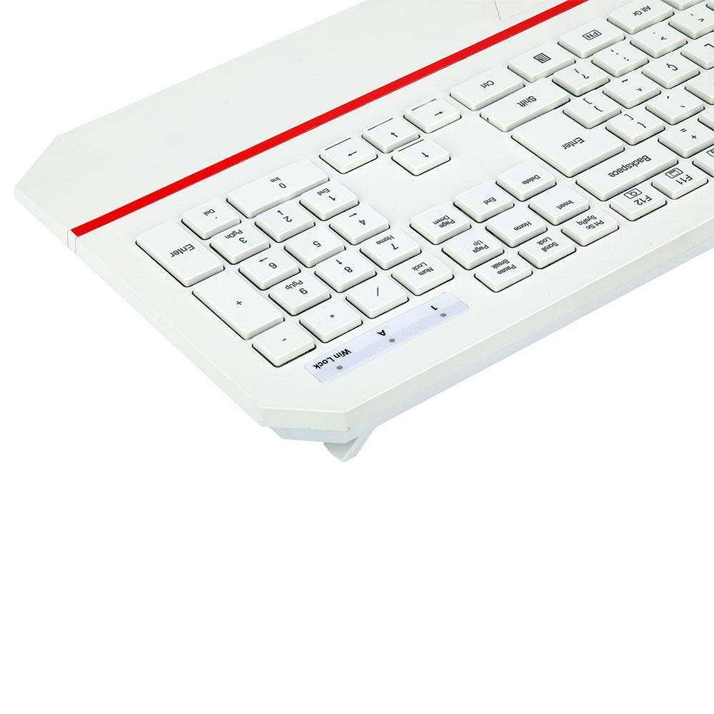 Teclado Membrana Redragon Karura 2, Apoio de Pulso, Atalhos Multimídas, ABNT2, Branco - K502W-N