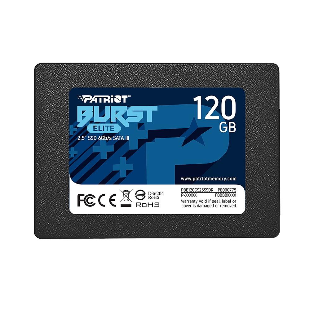 SSD 120 GB Patriot Burst Elite, 2.5", SATA III, Leitura: 450MB/s e Gravação: 320MB/s - PBE120GS25SSDR