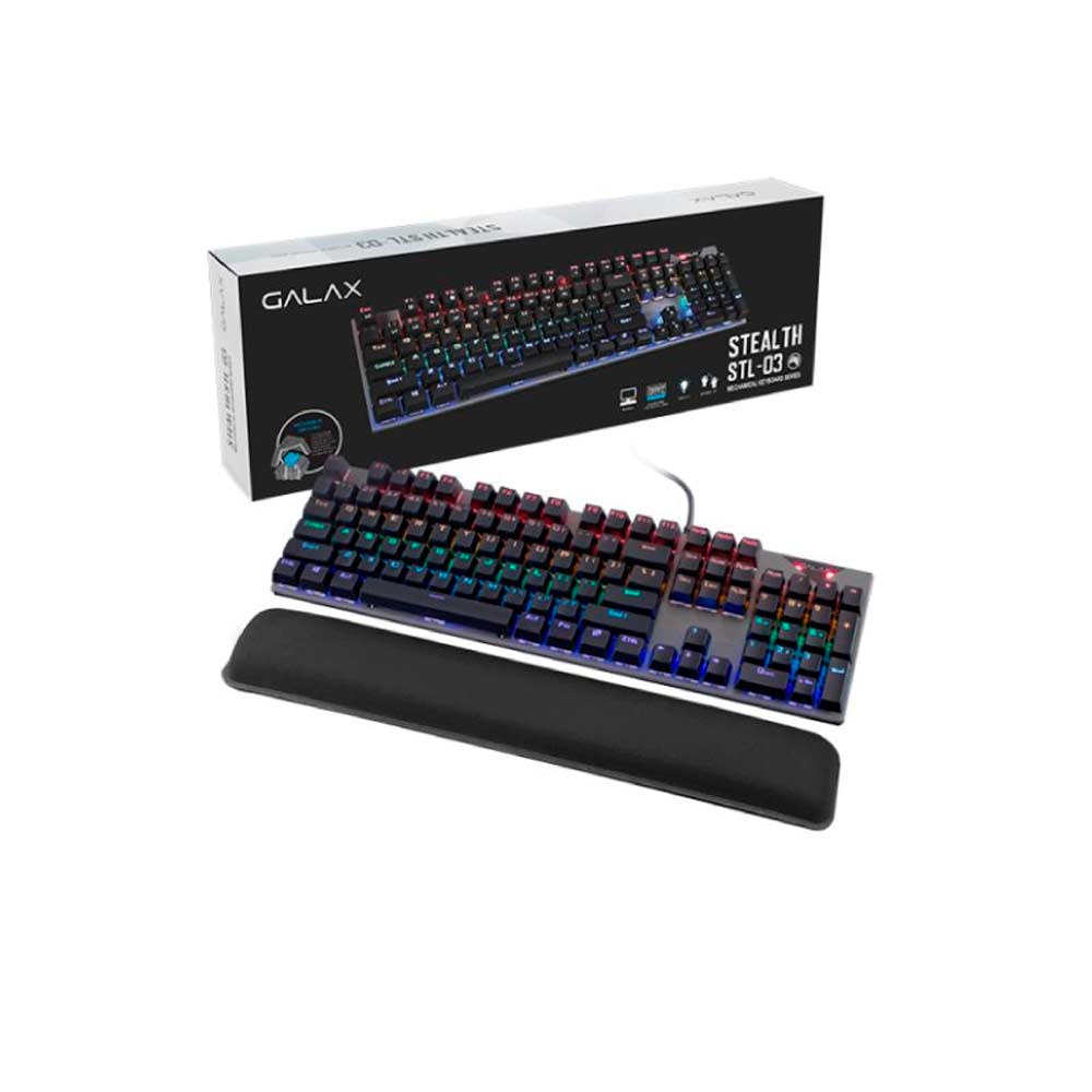 Teclado Gamer Mecânico Galax Stealthy Series Stl-03 Blue Switch/rgb/104 Teclas/metal - Kgs0314T1Mr1Bbk0 - US