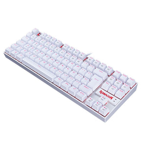 Teclado Mecânico Gamer Redragon Kumara Branco Switch Outemu Red LED Vermelho ABNT2 - K552W-2 (RED)