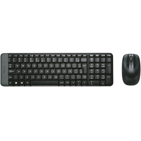 Teclado e Mouse Logitech MK220 Sem Fio Compacto Preto ABNT2