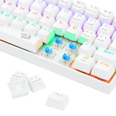 Teclado Mecânico Gamer Redragon Lakshmi Lunar White, Rainbow, Switch Blue, Layout 60%, ABNT2, Branco - K606W-R (PT-BLUE)